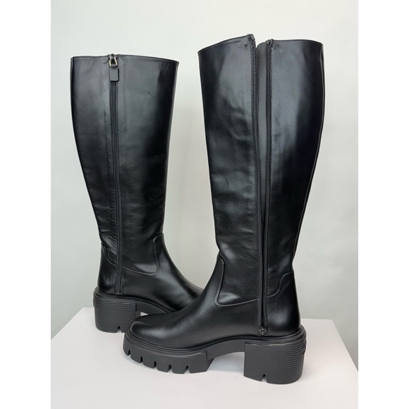 New Stuart Weitzman Soho Knee High Boot Black Leather Sz 9 - Picture 12 of 15